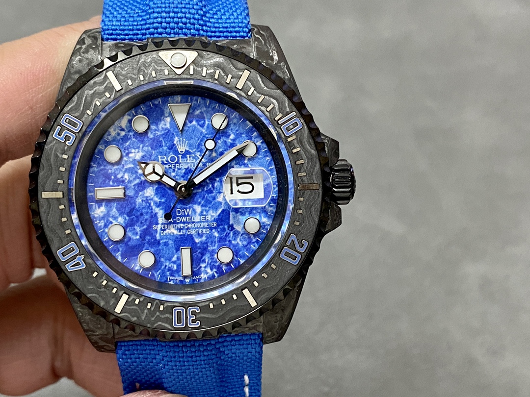 Rolex Sea Dweller Customized DiW Carbon Fiber Ocean Blue Dial